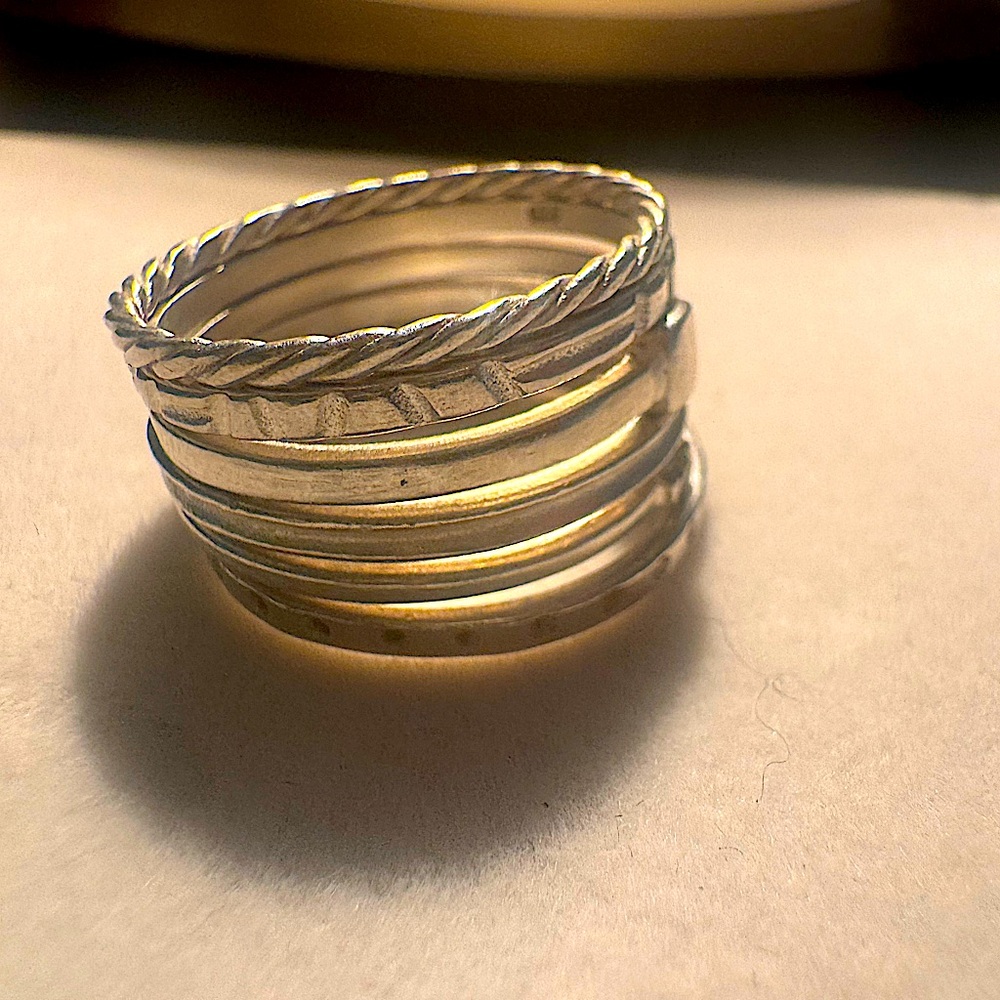 Silpada Sterling Silver 6-Ring Stack Size 8